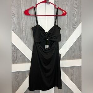 B4.43 NWT Good Luck Gem Nordstrom Black Cut Out Mini Dress L